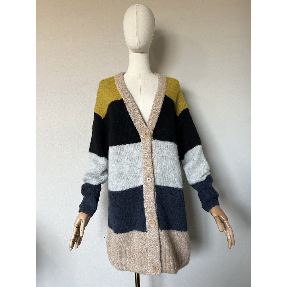 COS Size Small Women’s Alpaca Wool Blend Stripe Oversized Cardigan Sweater - Picture 2 of 16